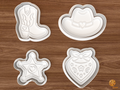 Cowgirl Party Cookie Cutter Set STL File - 01 set main