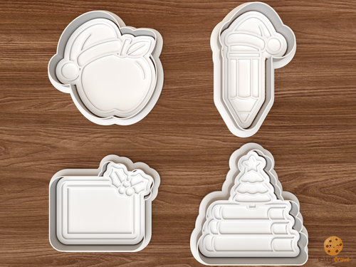 Christmas Teacher Gift Cookie Cutter Set STL File
