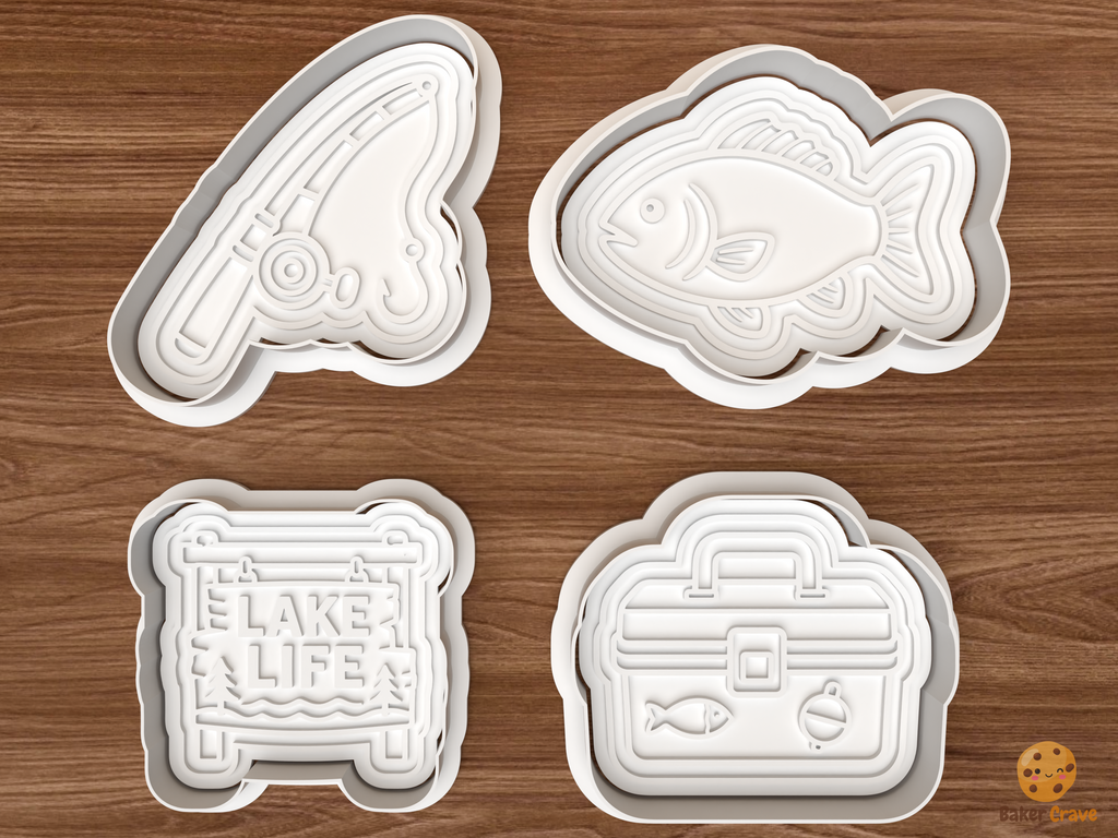 Lake Life Fishing Cookie Cutter Set STL File - 01 set main