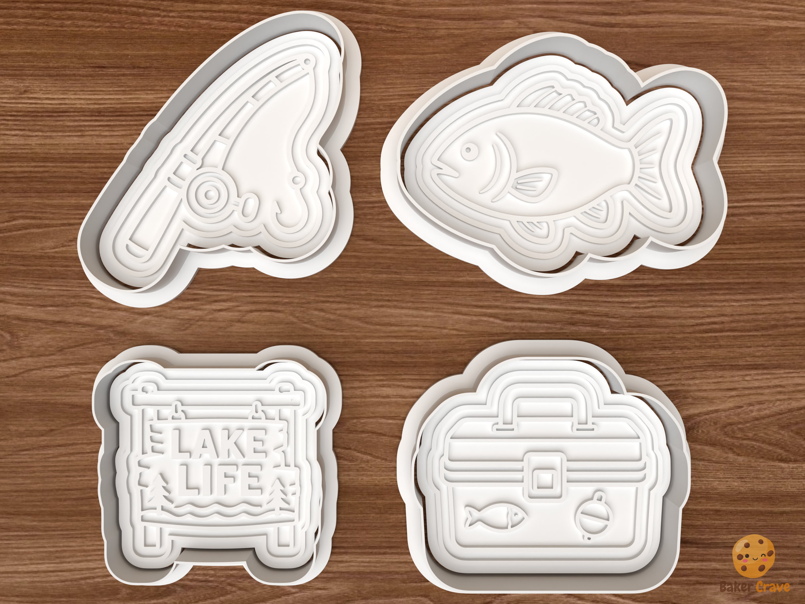 Lake Life Fishing Cookie Cutter Set STL File - 01 set main