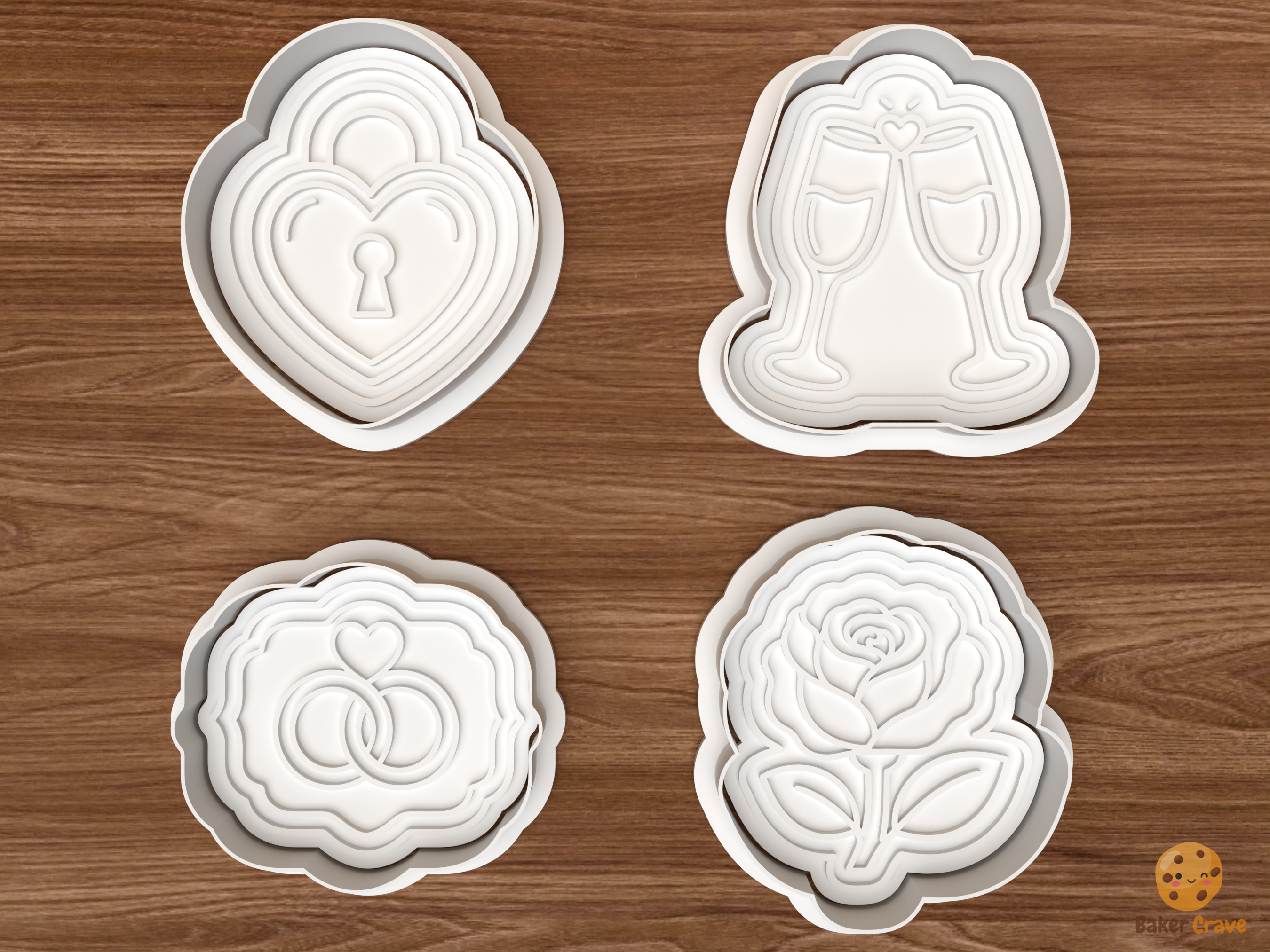Wedding Love Cookie Cutter Set STL File - 01 set main
