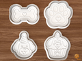 Dog Birthday Pawty Cookie Cutter Set STL File - 01 set main