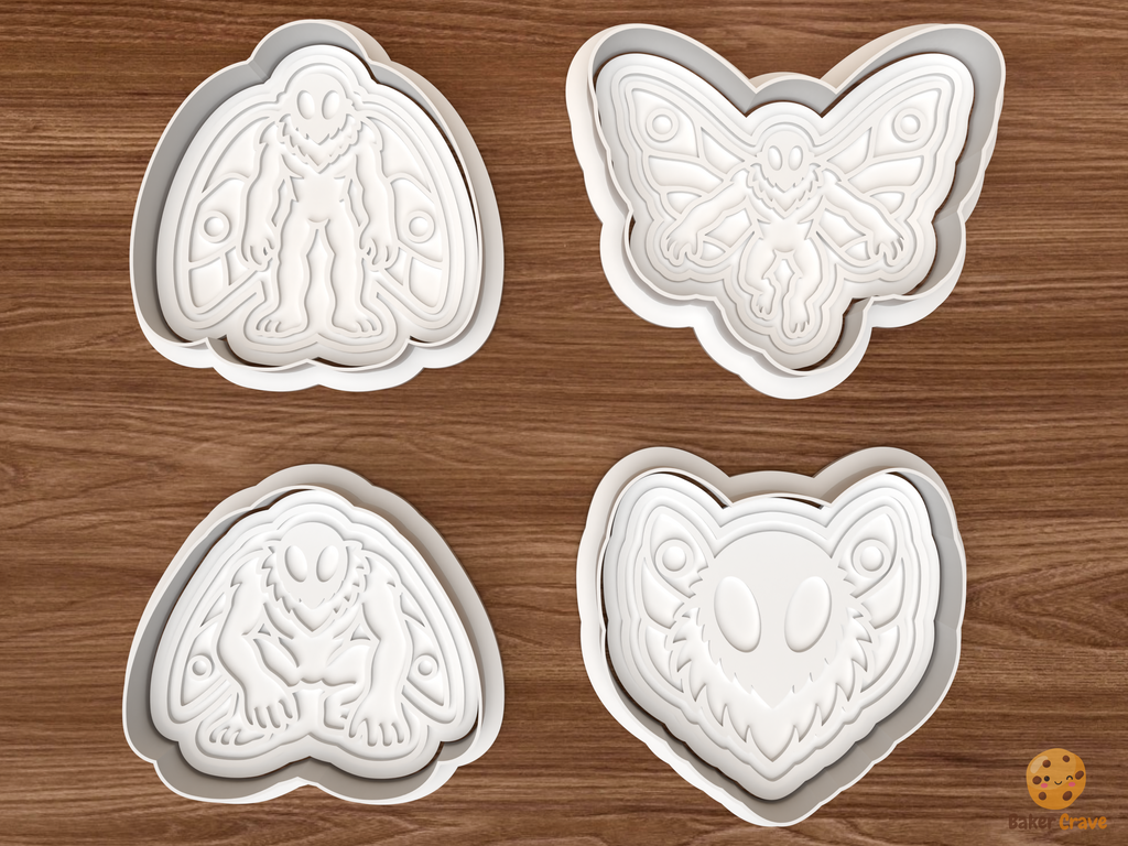 Halloween Mothman Cookie Cutter Set STL File - 01 set main