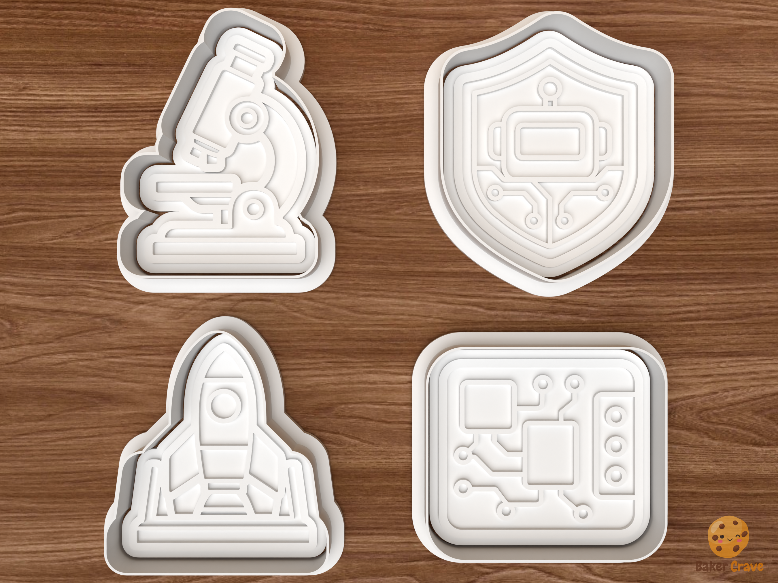 STEM Club Cookie Cutter Set STL File - 01 set main