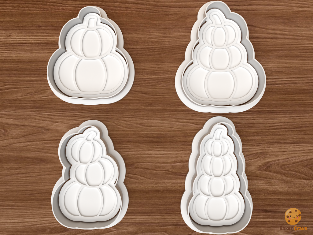 Pumpkin Stack Cookie Cutter Set STL File