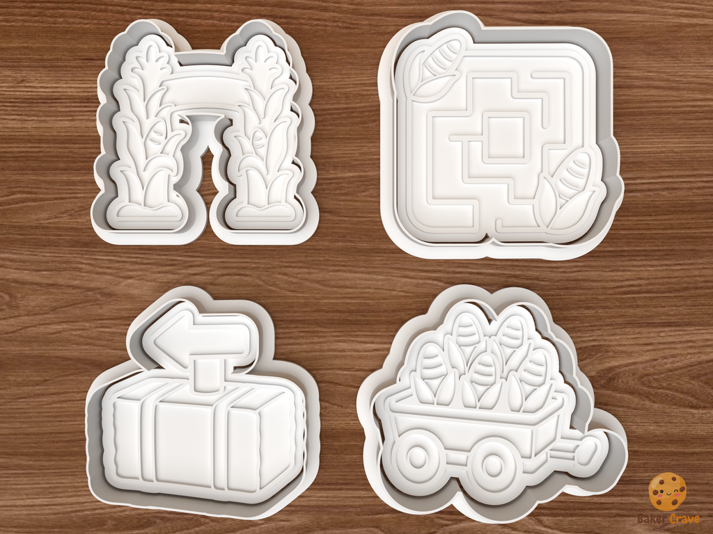 Corn Maze Cookie Cutter Set STL File