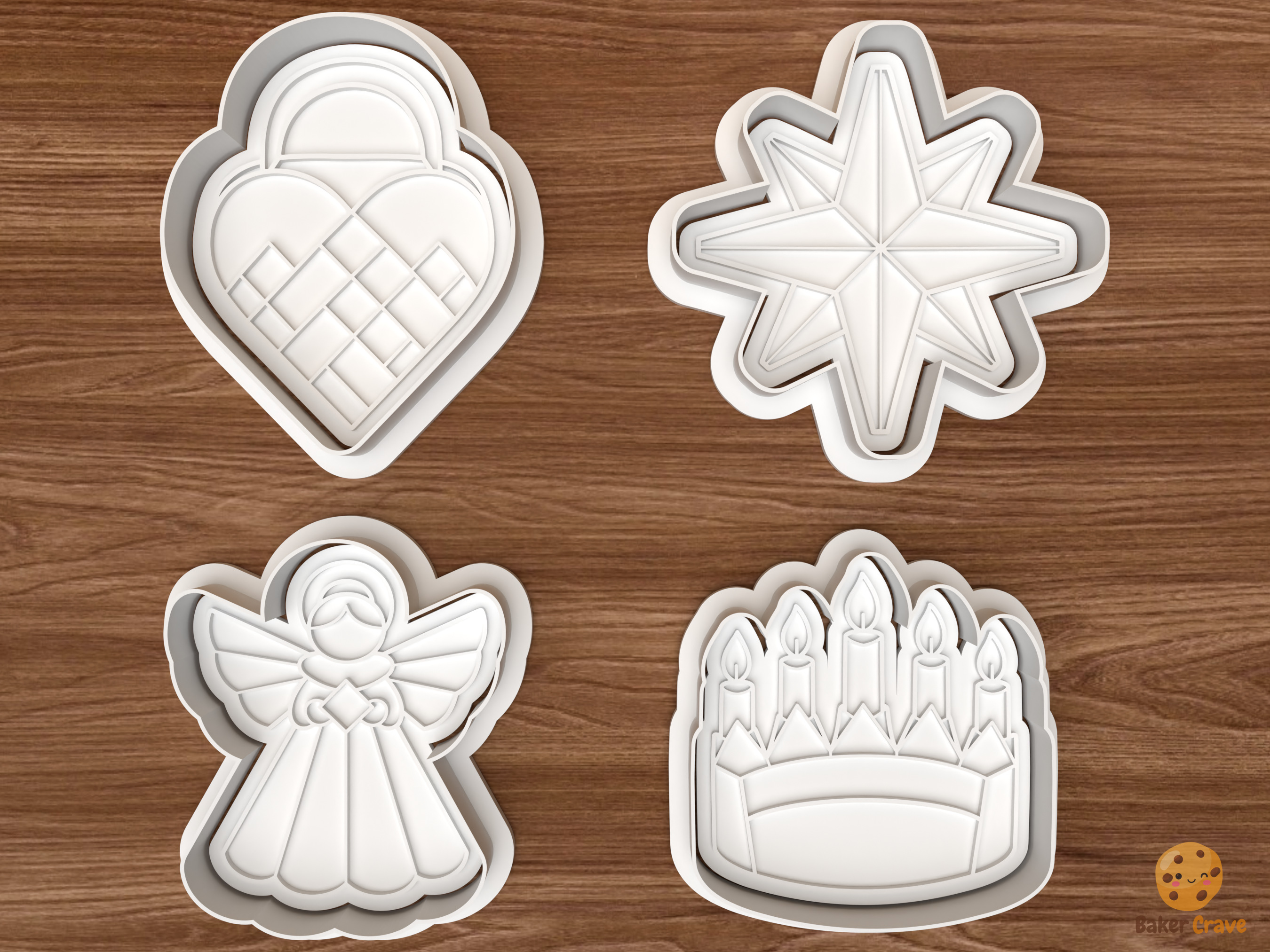 Scandinavian Paper Christmas Cookie Cutter Set STL File - 01 set main