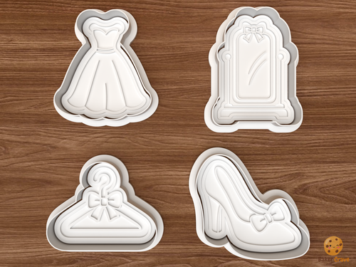 Bridal Dress Fitting Cookie Cutter Set STL File - 01 set main