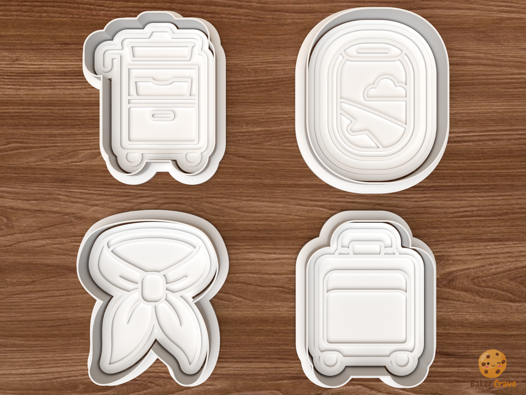 Flight Attendant Cookie Cutter Set STL File - 01 set main