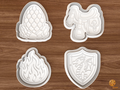 Dragon Fantasy Cookie Cutter Set STL File - 01 set main