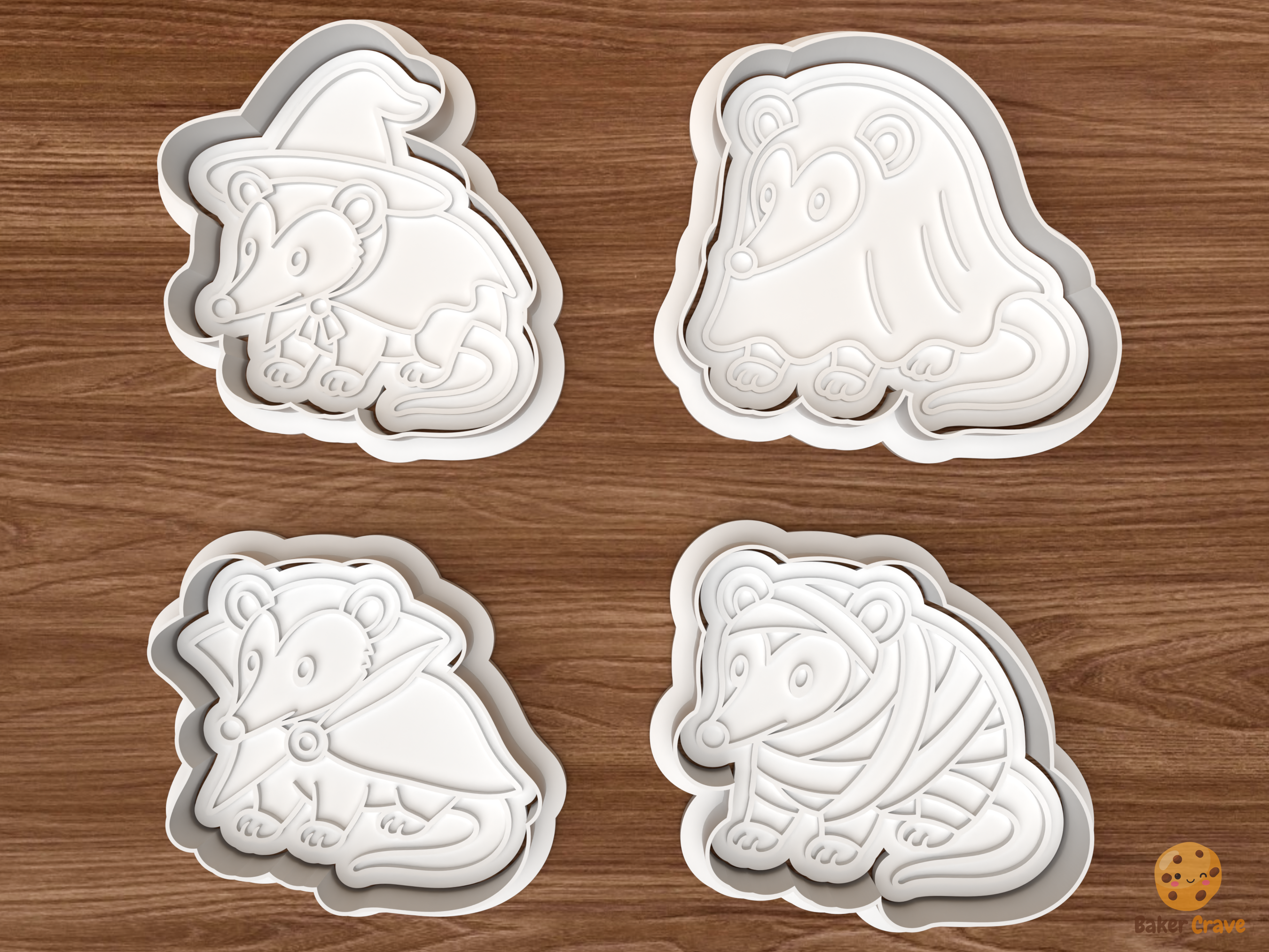 Halloween Opossum Cookie Cutter Set STL File - 01 set main