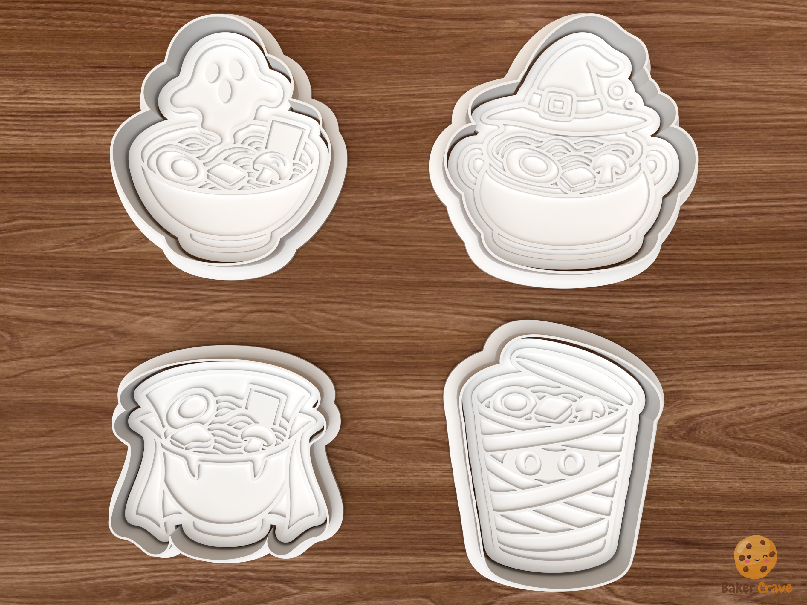 Halloween Ramen Cookie Cutter Set STL File - 01 set main