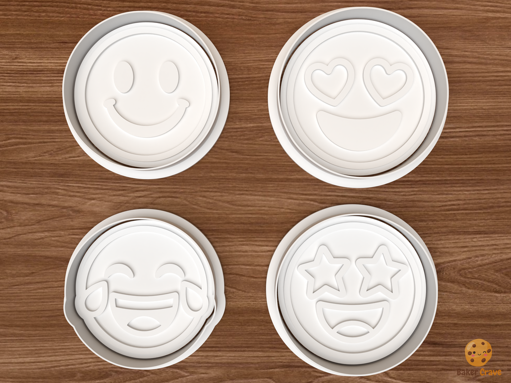 Emoji Party Cookie Cutter Set STL File - 01 set main