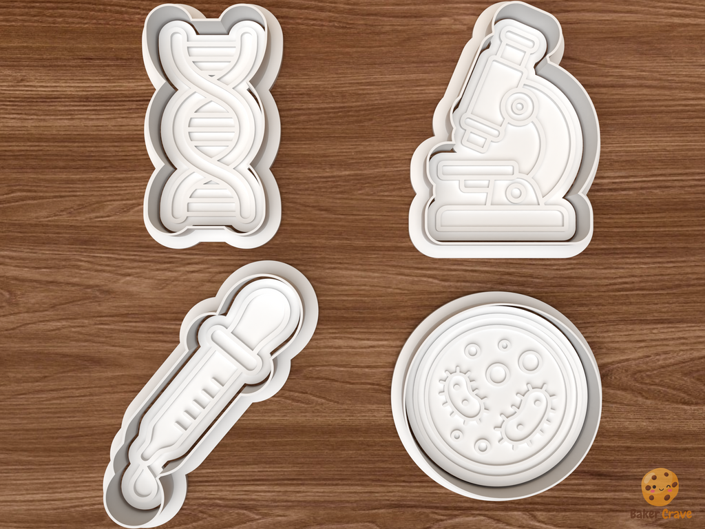 Science Lab Cookie Cutter Set STL File - 01 set main