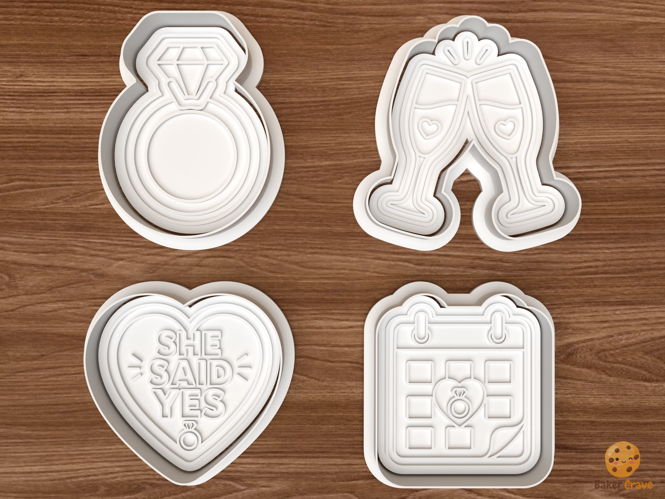 She Said Yes Cookie Cutter Set STL File - 01 set main