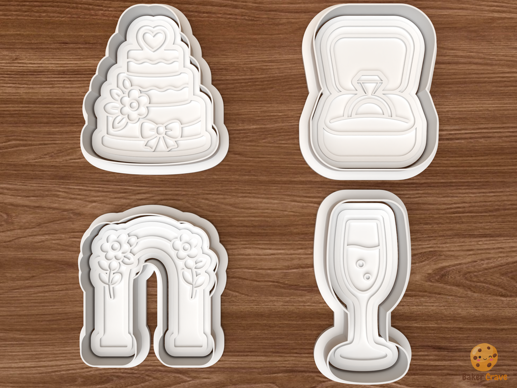Bridal Shower Cookie Cutter Set STL File - 01 set main