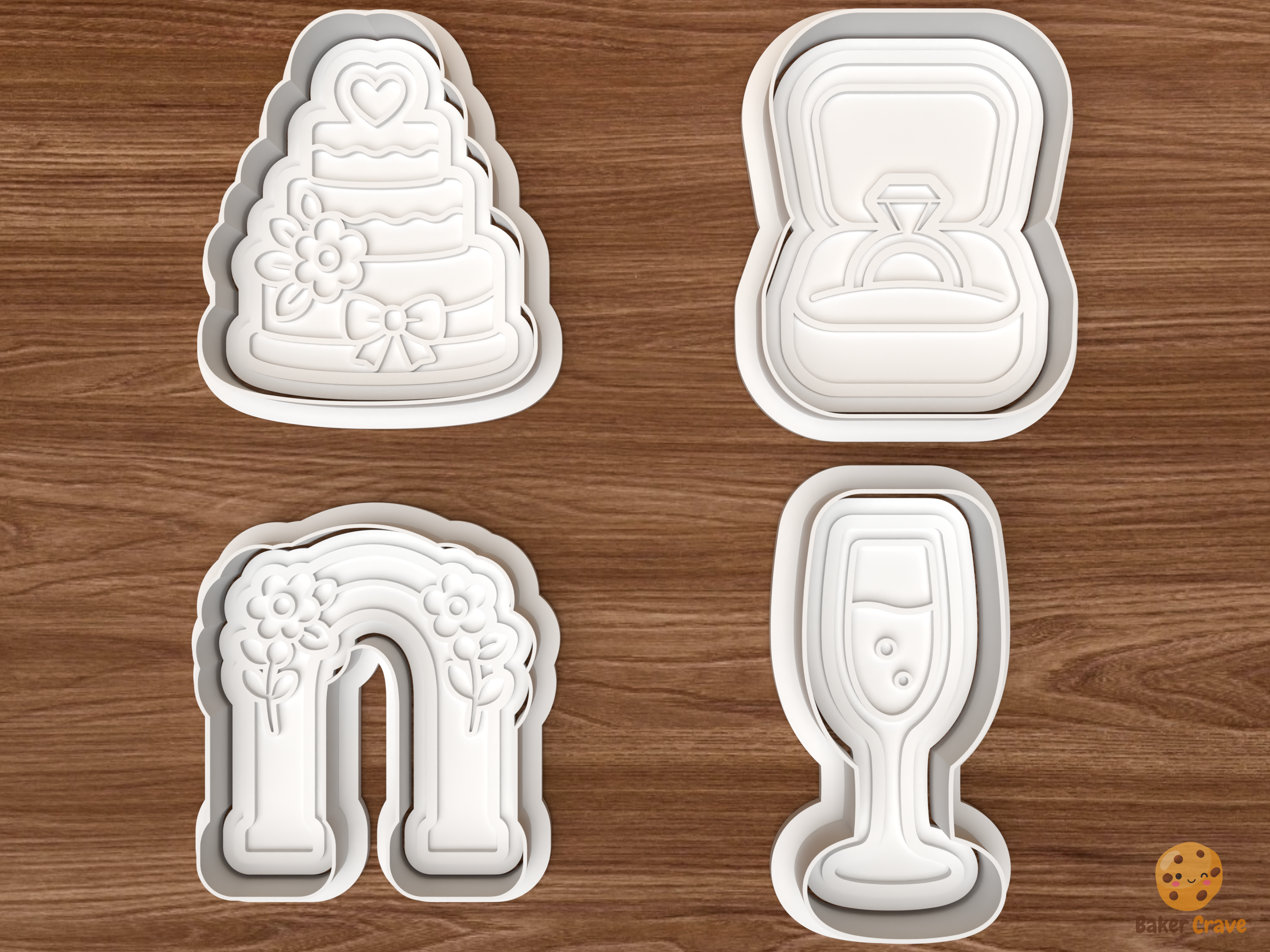Bridal Shower Cookie Cutter Set STL File - 01 set main