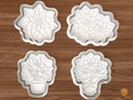 Christmas Poinsettia Cookie Cutter Set STL File - 01 set main