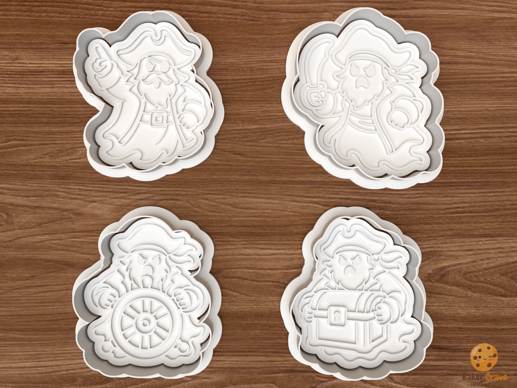 Halloween Ghost Pirate Cookie Cutter Set STL File - 01 set main