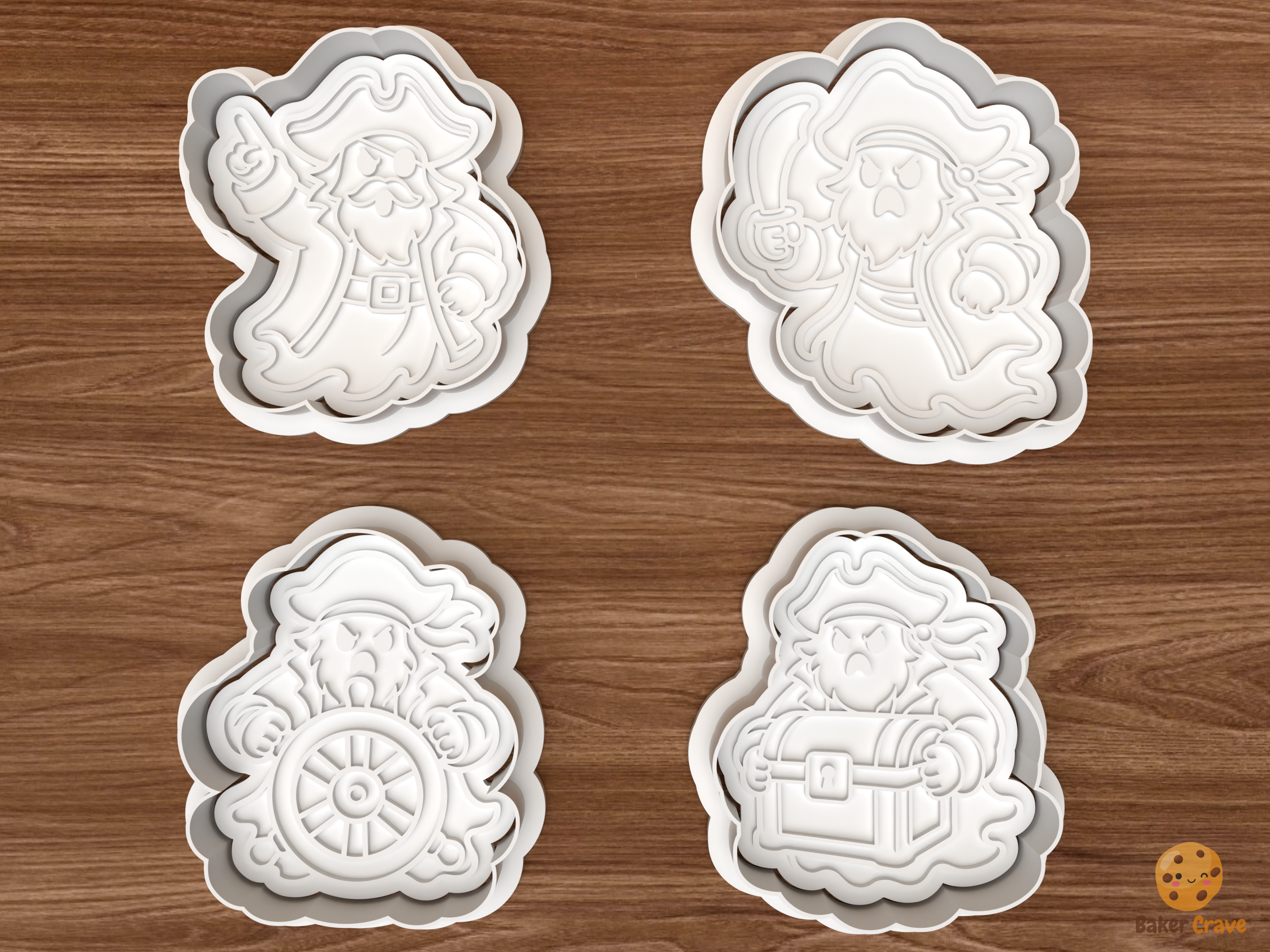Halloween Ghost Pirate Cookie Cutter Set STL File - 01 set main