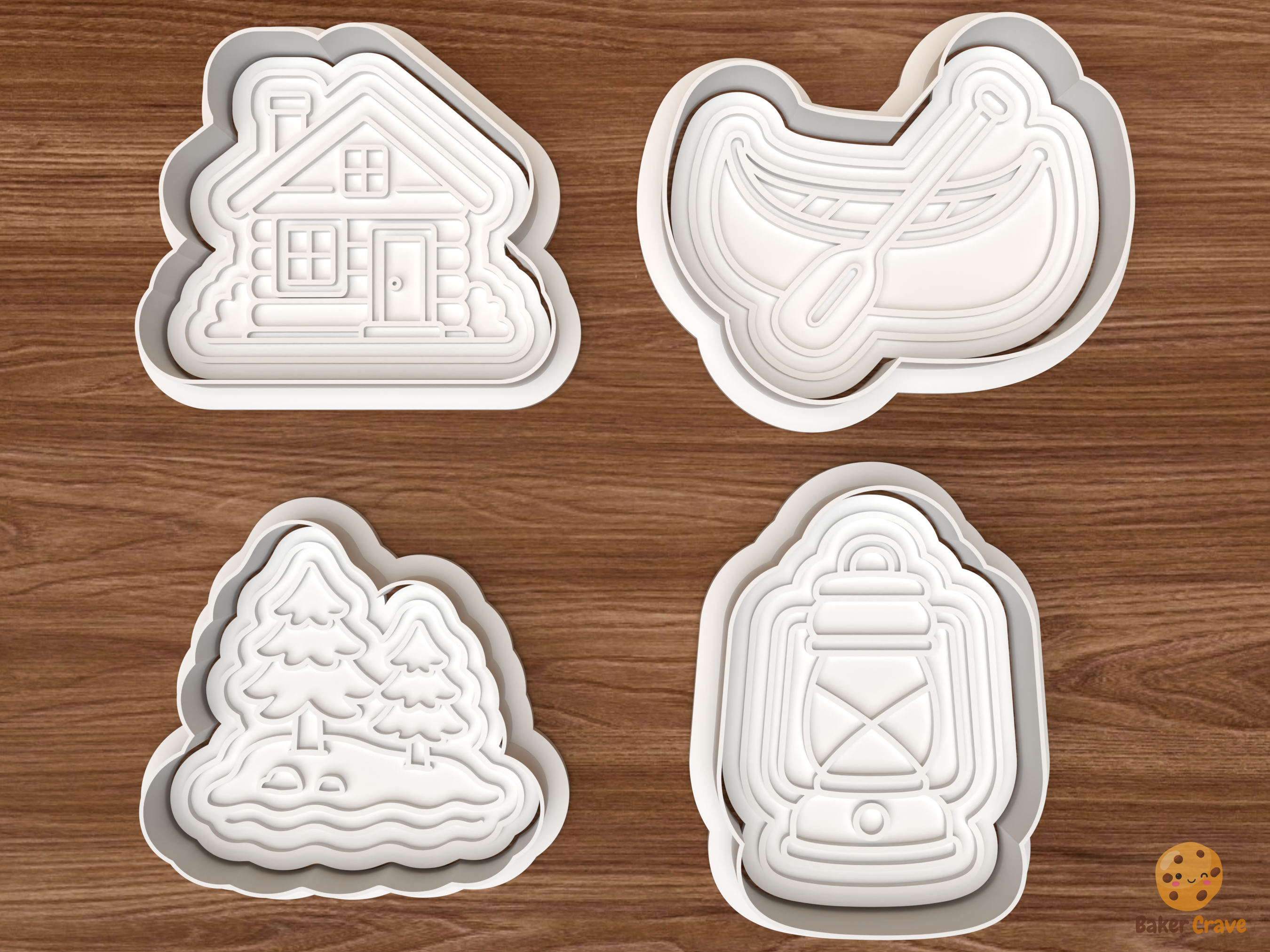Cabin Camping Cookie Cutter Set STL File - 01 set main