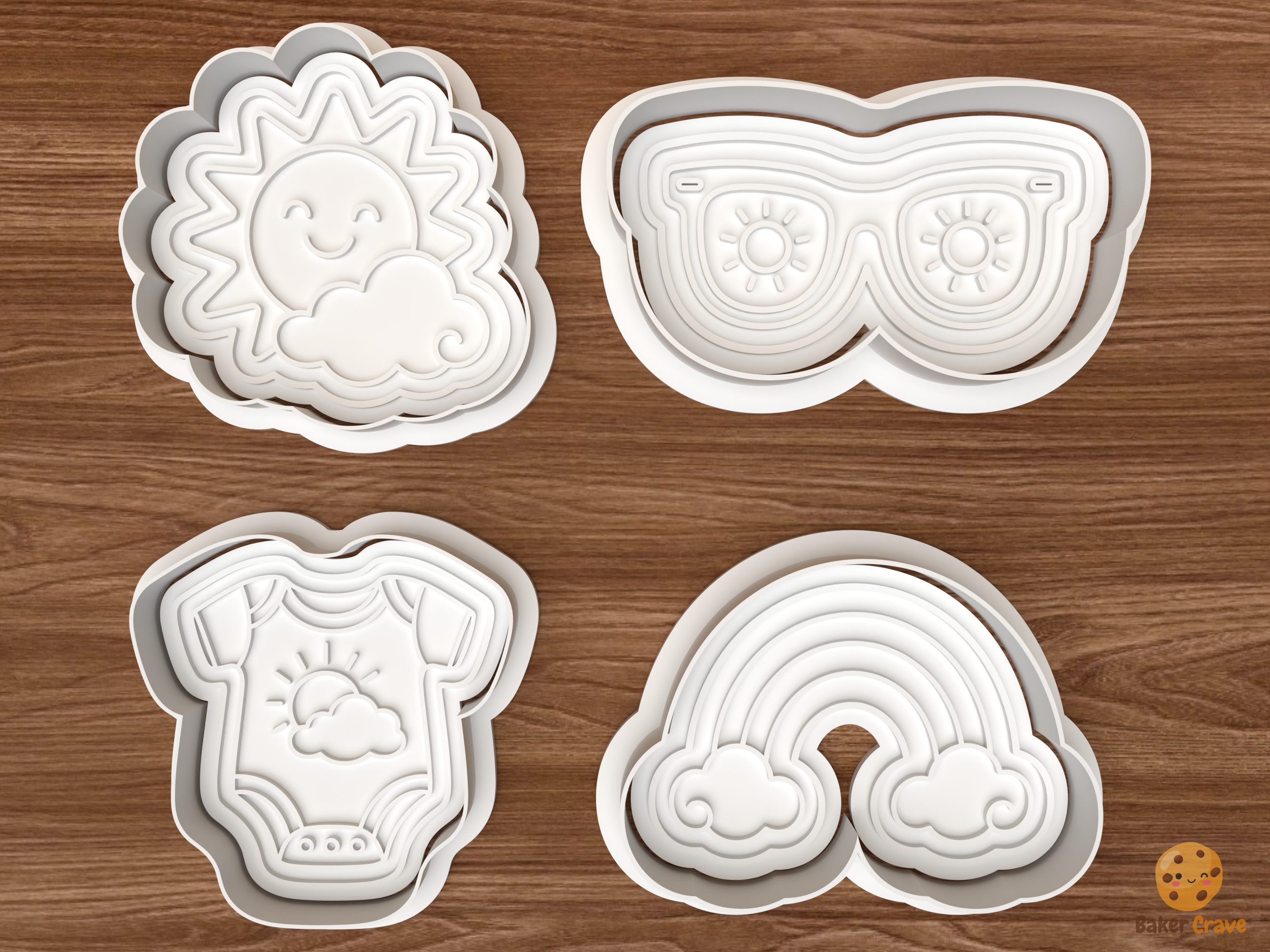 Sunshine Baby Shower Cookie Cutter Set STL File - 01 set main
