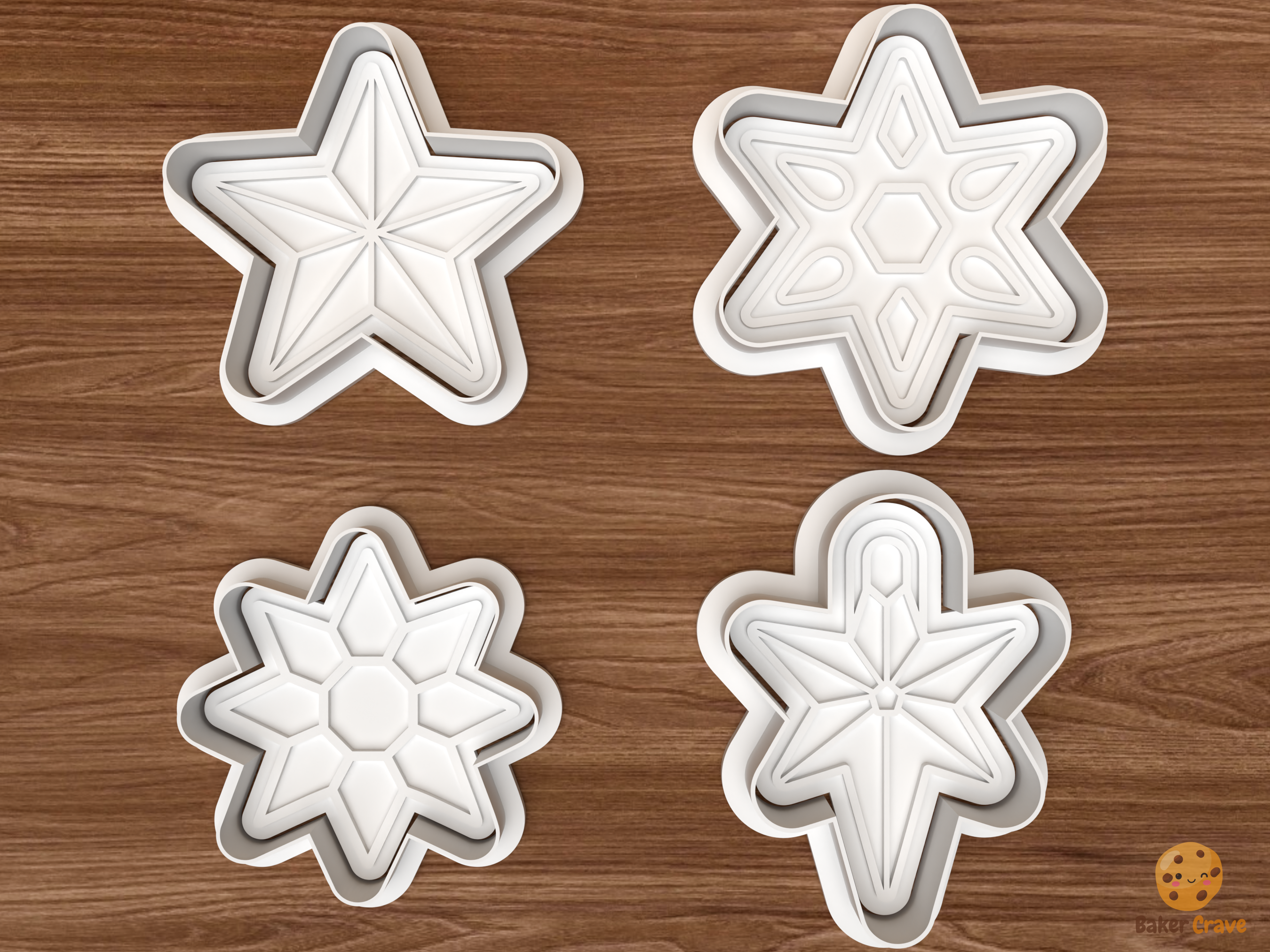 Christmas Star Lantern Cookie Cutter Set STL File - 01 set main