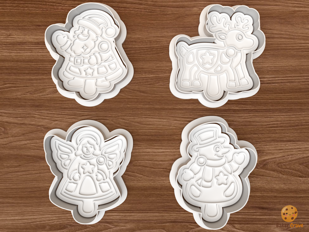 Christmas Shadow Puppet Show Cookie Cutter Set STL File - 01 set main
