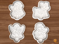 Christmas Shadow Puppet Show Cookie Cutter Set STL File - 01 set main