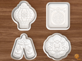 Lunar New Year Cookie Cutter Set STL File - 01 set main