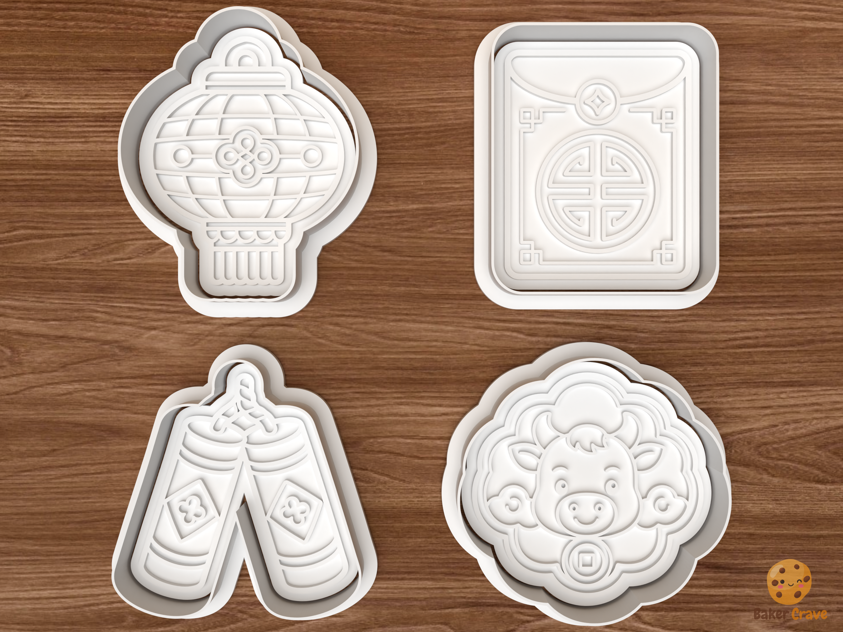 Lunar New Year Cookie Cutter Set STL File - 01 set main