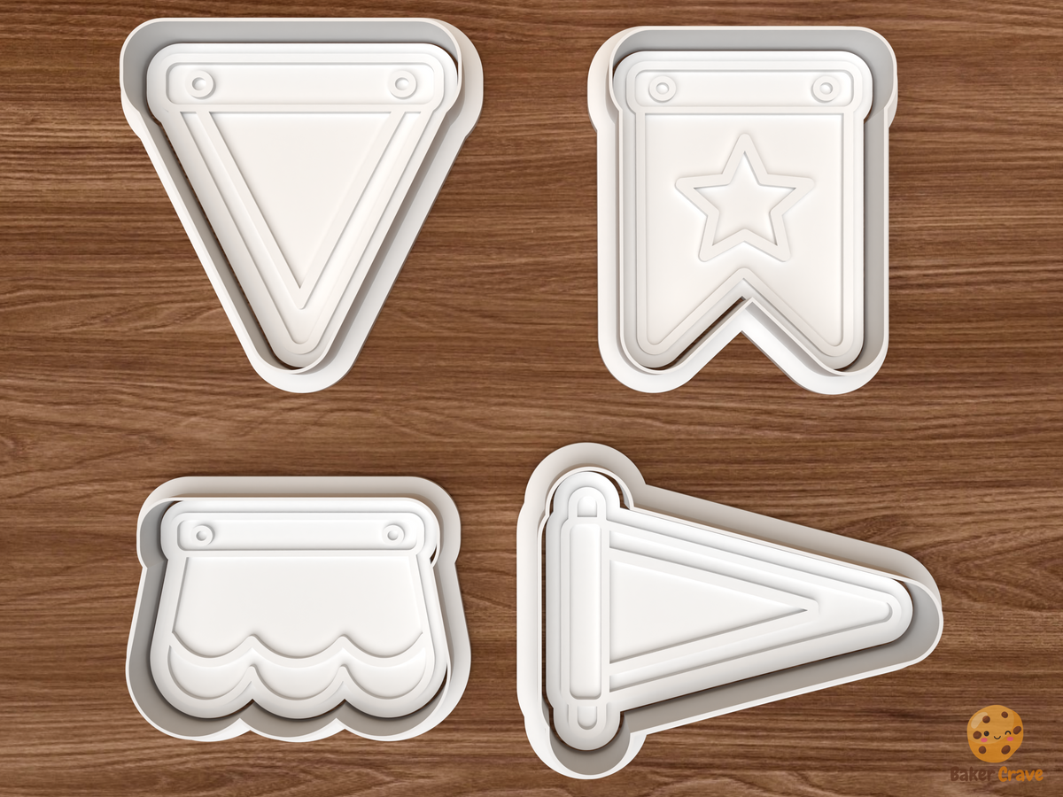 Pennant Banner Flags Cookie Cutter Set