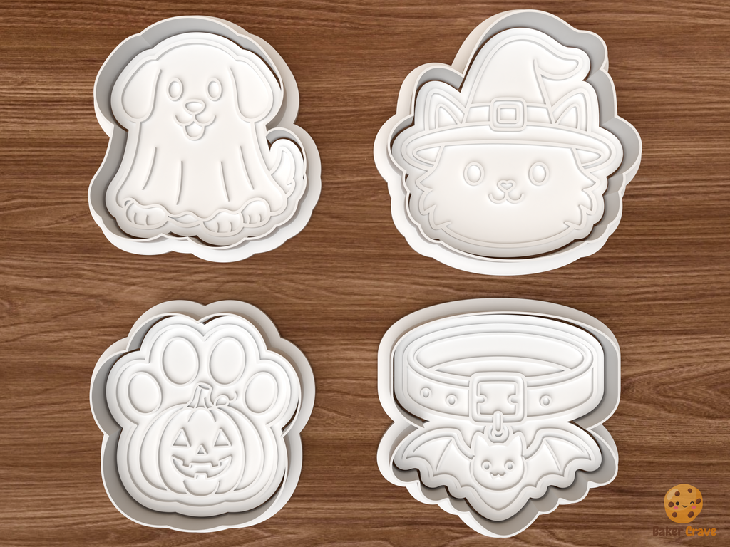 Halloween Pet Cookie Cutter Set STL File - 01 set main