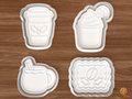 Christmas Coffee Shop Cookie Cutter Set STL File