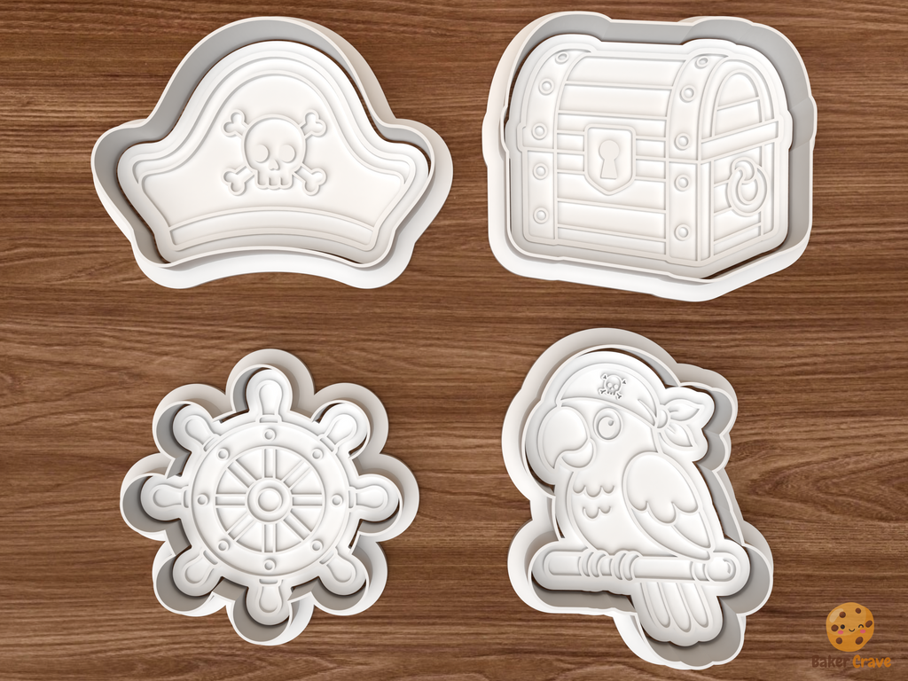 Pirate Adventure Cookie Cutter Set STL File - 01 set main