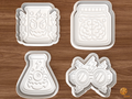 Halloween Mad Scientist Cookie Cutter Set STL File - 01 set main