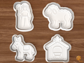 Nativity Shepherds Stable Animals Cookie Cutter Set STL File