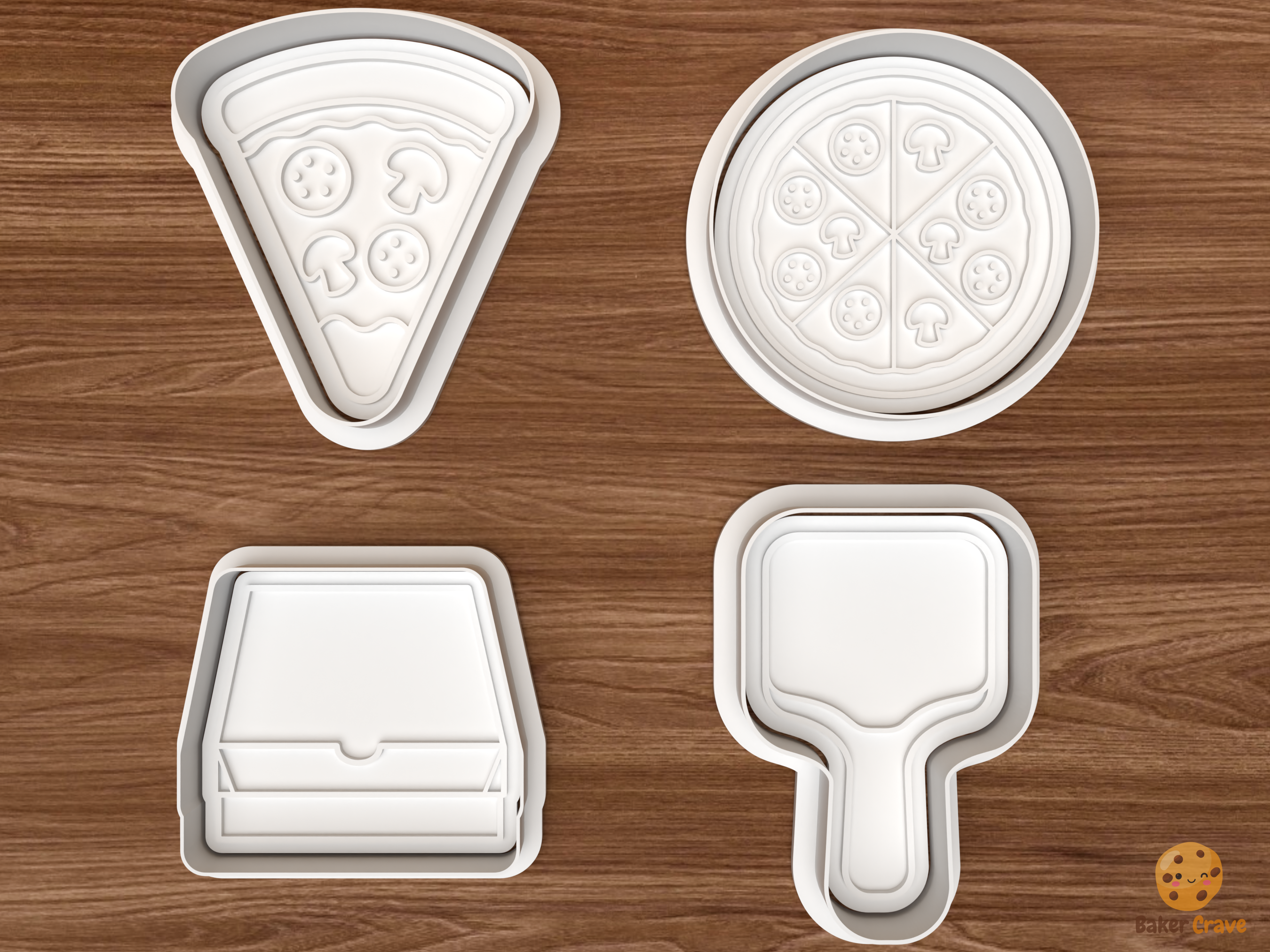 Pizza Night Cookie Cutter Set STL File - 01 set main