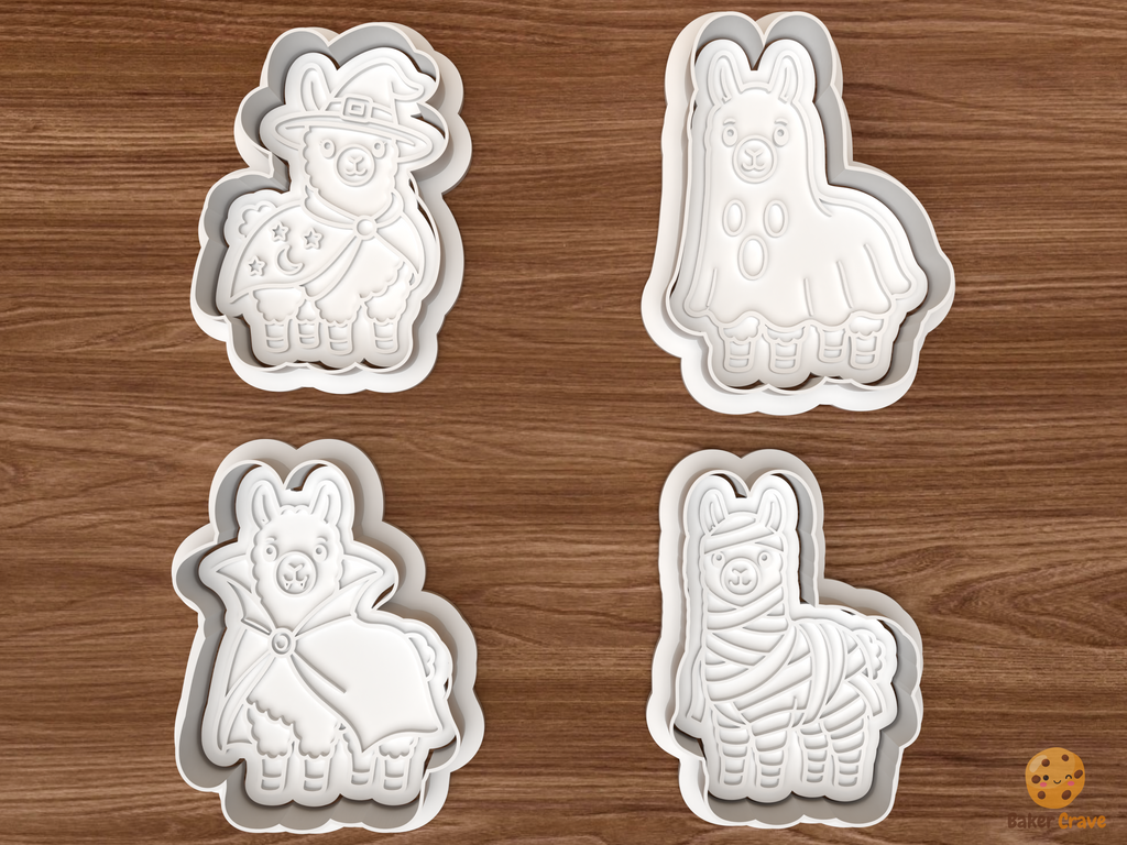 Halloween Llama Cookie Cutter Set STL File - 01 set main