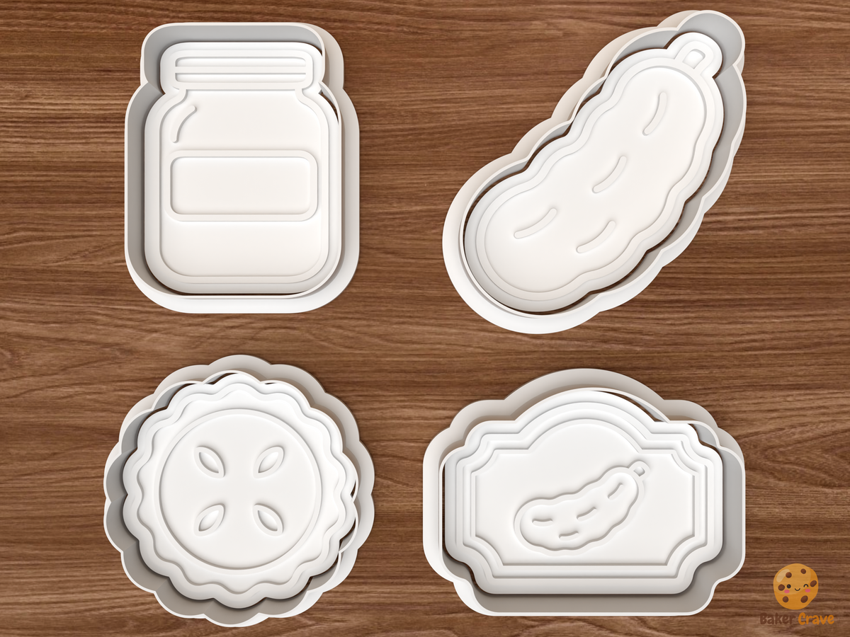 Big Dill Pickle Party Cookie Cutter Set STL File