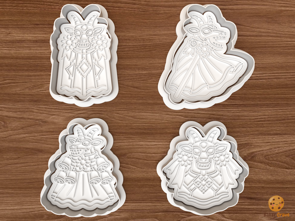 Romanian Goat Dance Christmas Cookie Cutter Set STL File - 01 set main