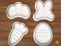 Easter Bunny Egg Platter Cookie Cutter Set STL File