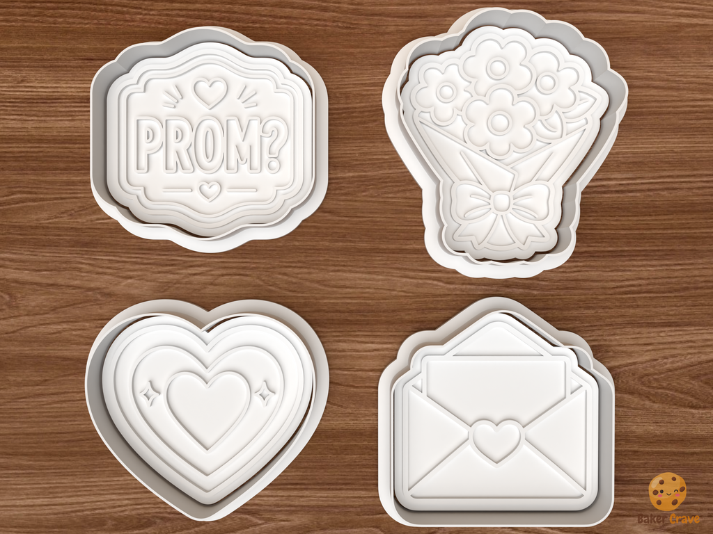 Promposal Cookie Cutter Set STL File - 01 set main