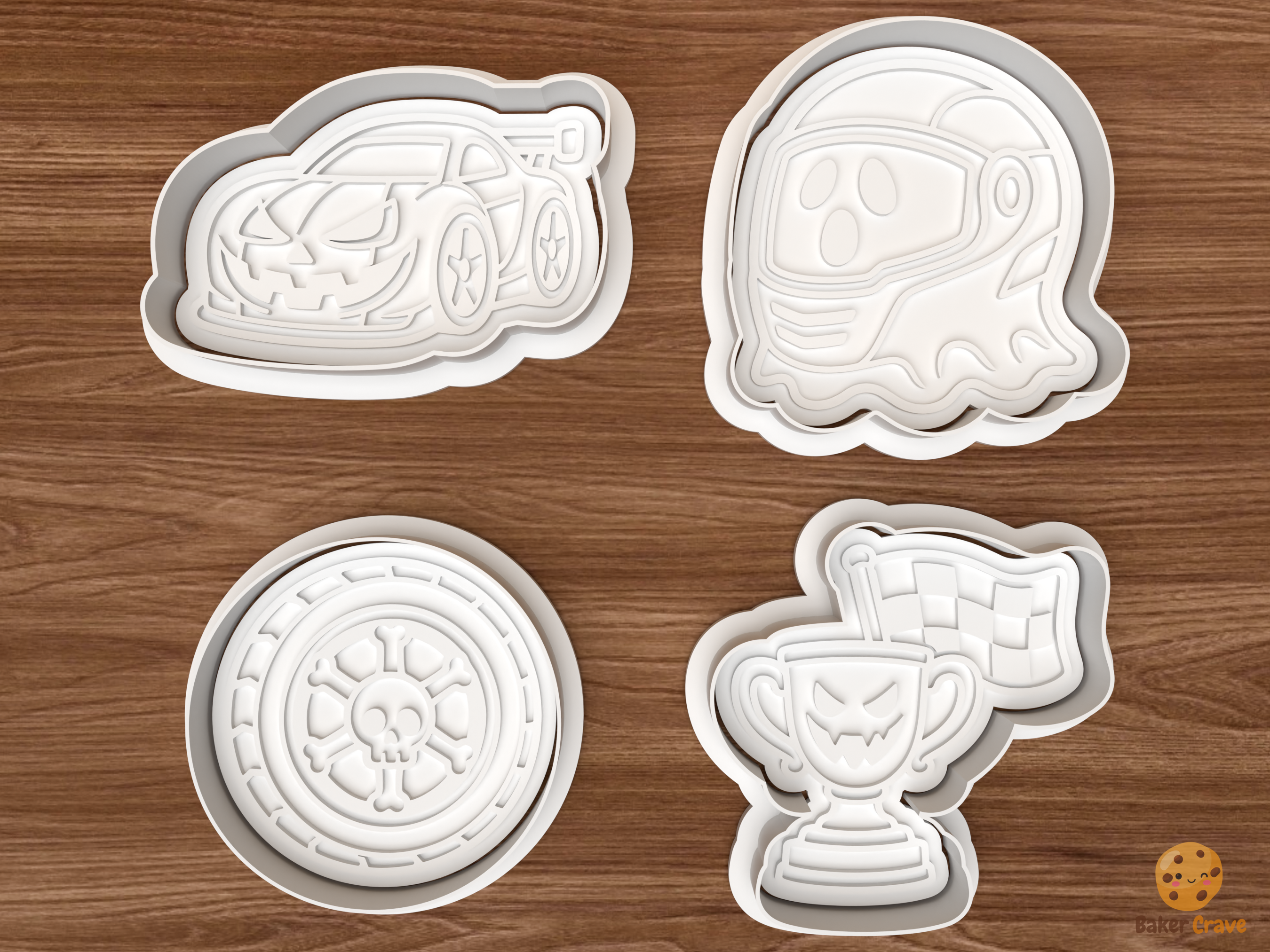 Halloween Motorsport Cookie Cutter Set STL File - 01 set main