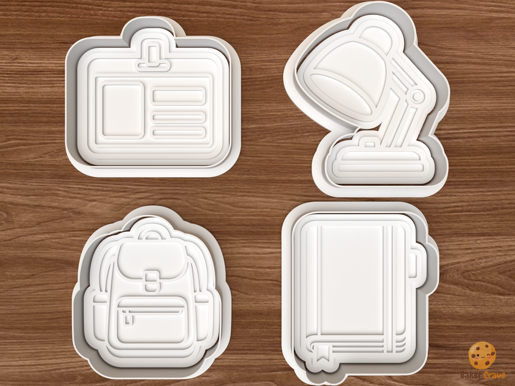 Student Study Life Cookie Cutter Set STL File - 01 set main
