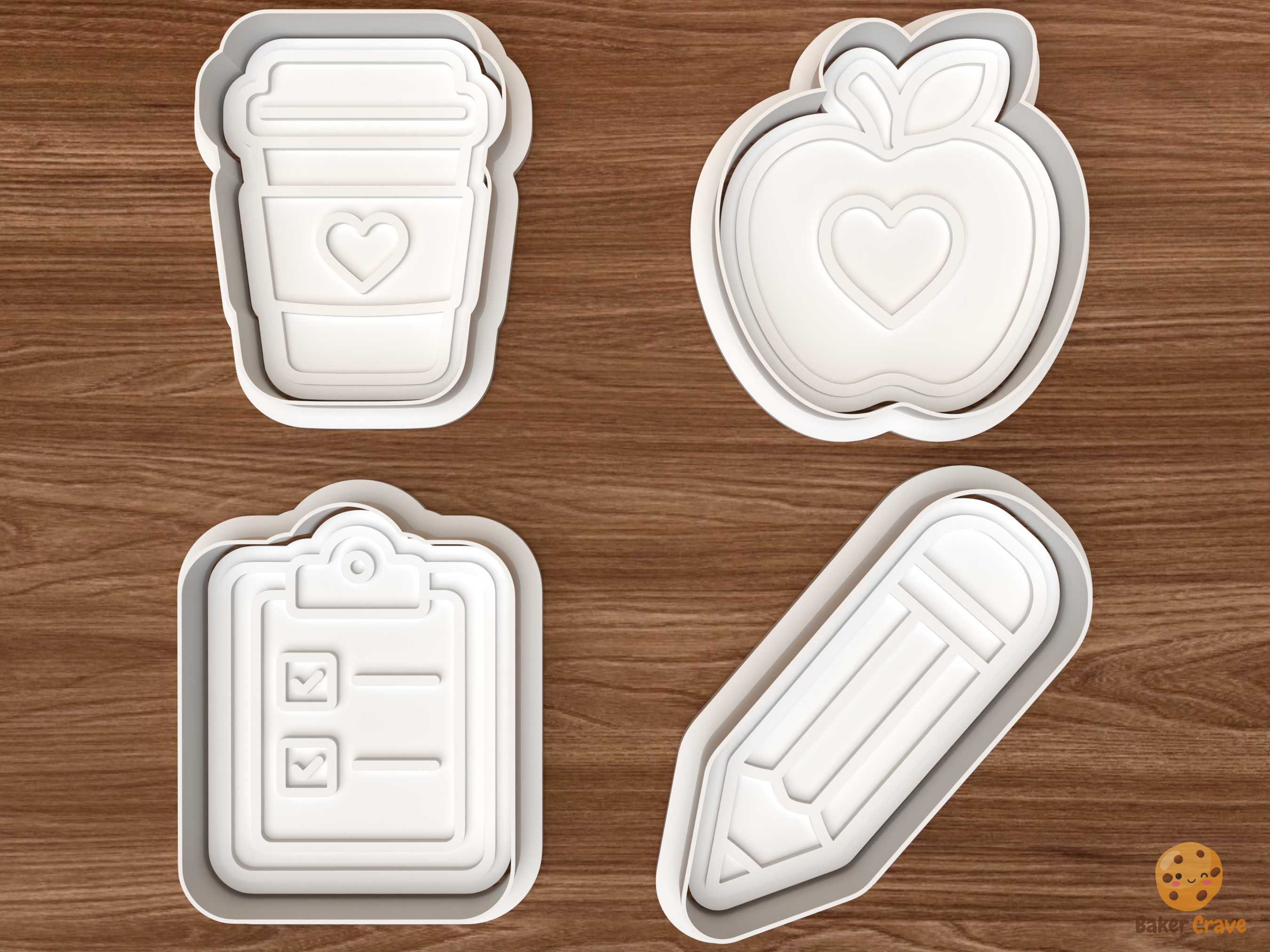 Teacher Appreciation Cookie Cutter Set STL File - 01 set main