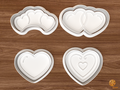 Valentine Heart Platter Cookie Cutter Set STL File