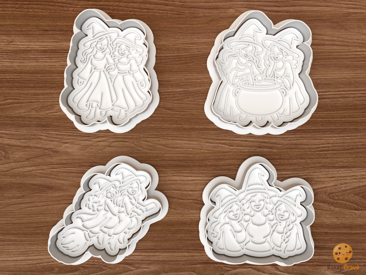 Witch Sisters Collection Cookie Cutter Set STL File