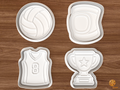 Volleyball Cookie Cutter Set STL File - 01 set main