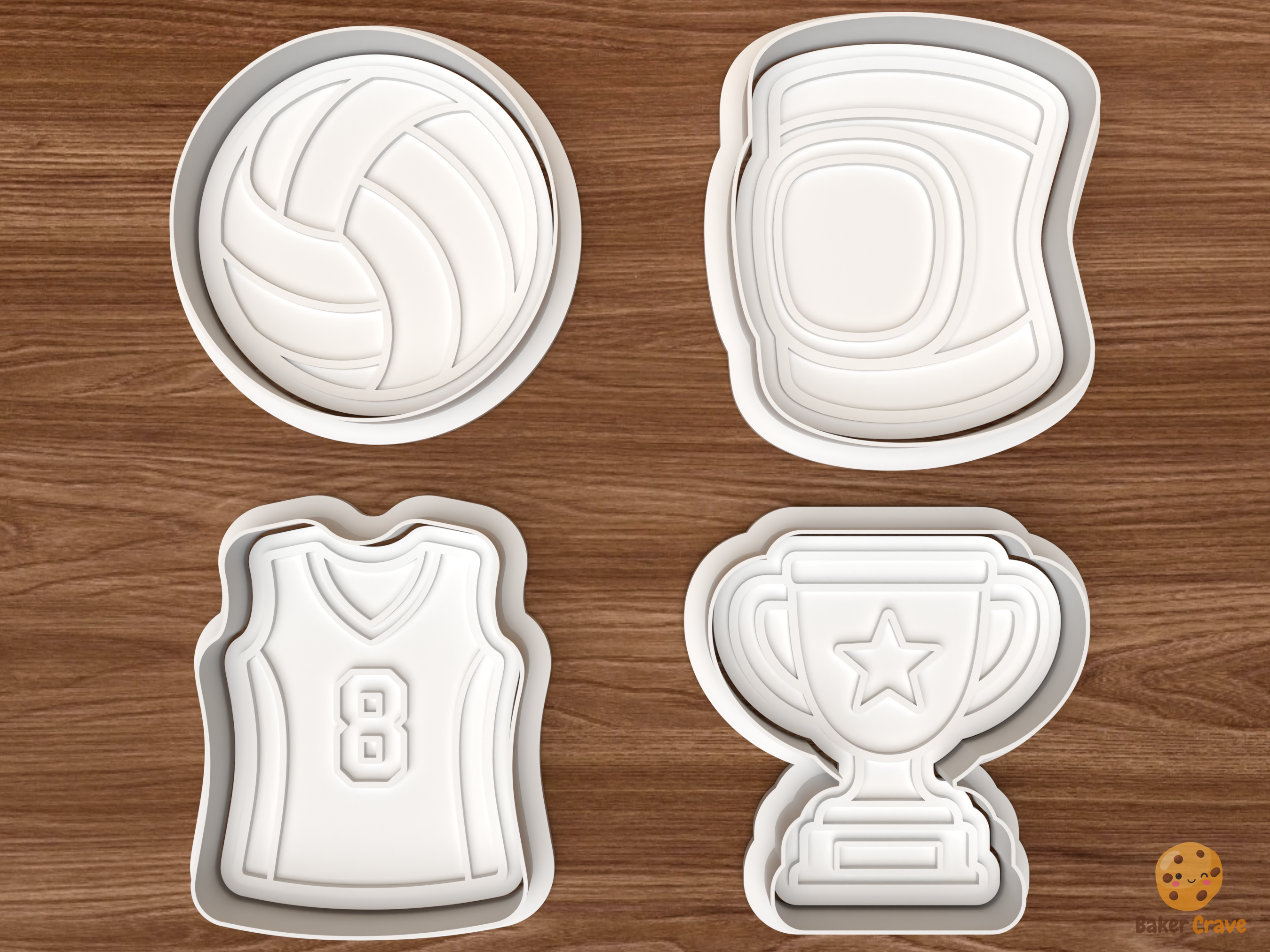Volleyball Cookie Cutter Set STL File - 01 set main